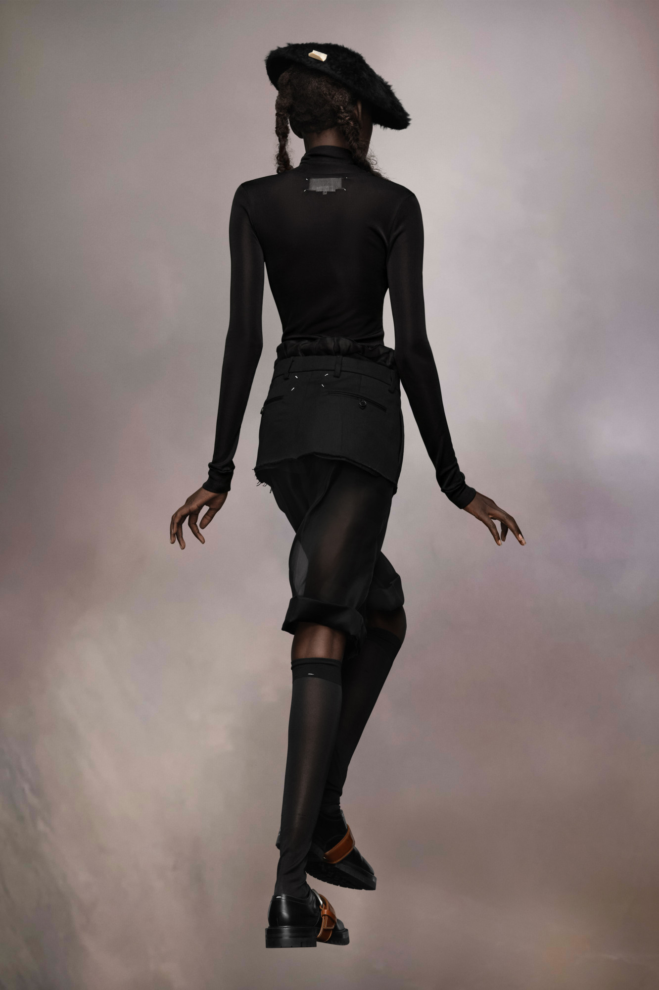 Maison Margiela Roll-neck Long-sleeve Bodysuit In Black
