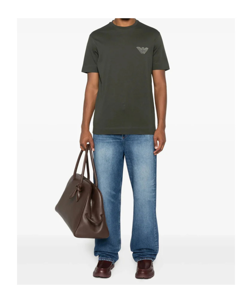 Emporio Armani Cotton T Shirts In Green