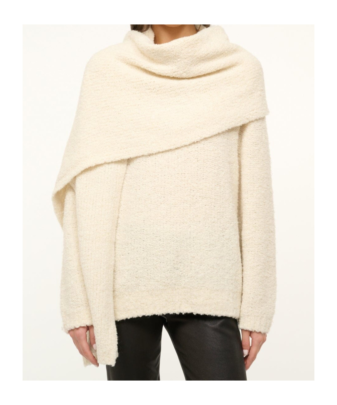 Shop Staud Long-sleeved Sweater In White