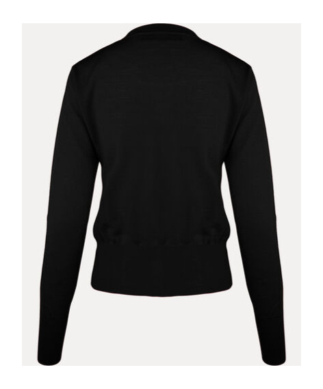 Shop Vivienne Westwood Logo Embroidered Wool Knitted Cardigan In Black