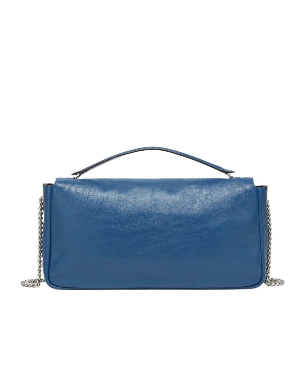 Fendi Large Rectangular Chain Strap Shoulder Bag In Blue