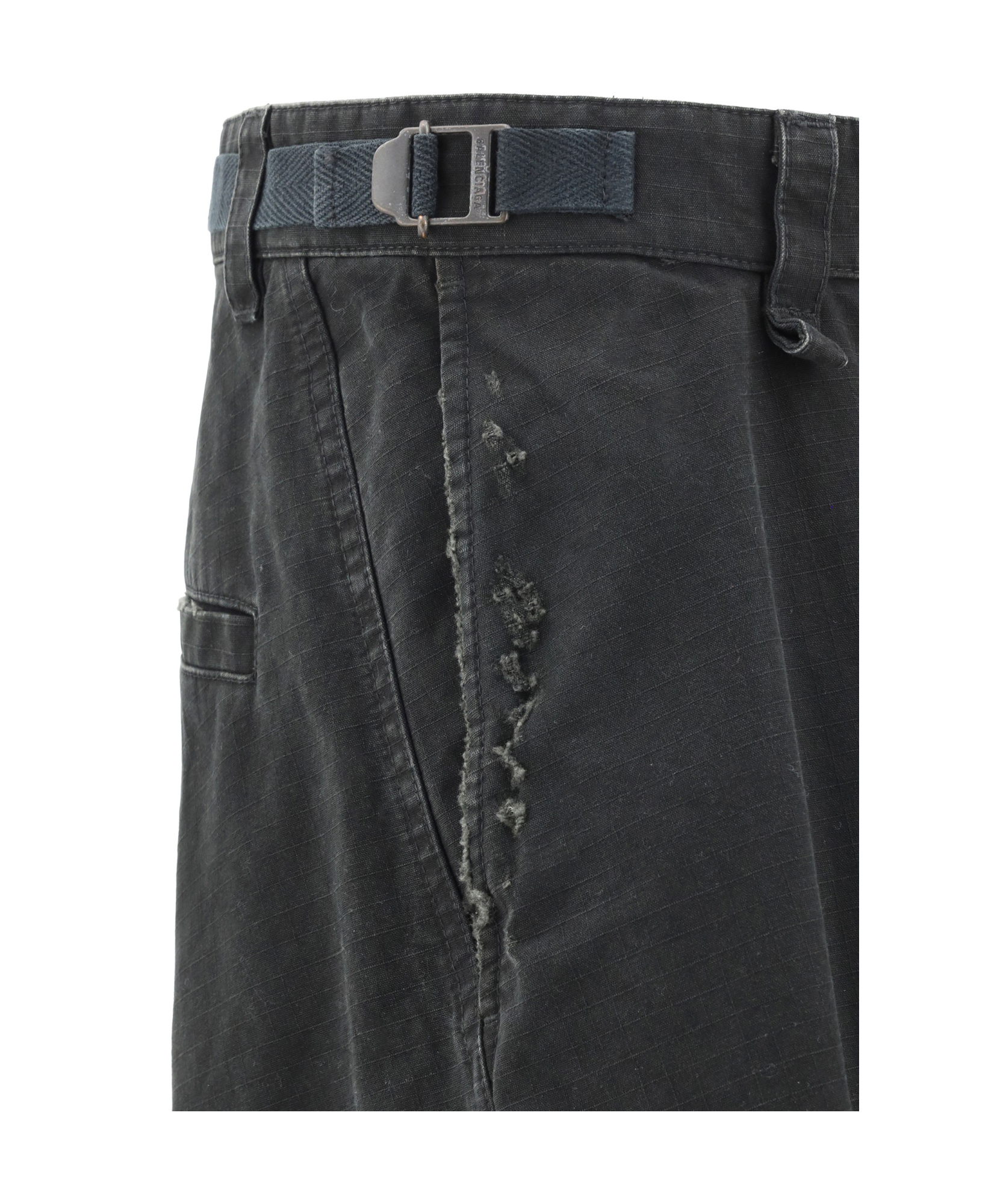 Balenciaga Wide-leg Logo-embroidered Ripstop Cargo Trousers In Black