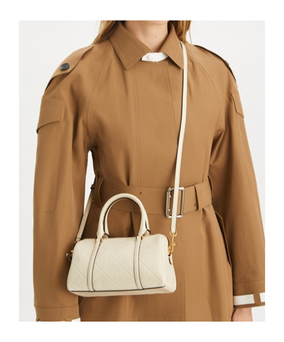 Tory Burch Mini T Monogram Tote Bag In Light Cream