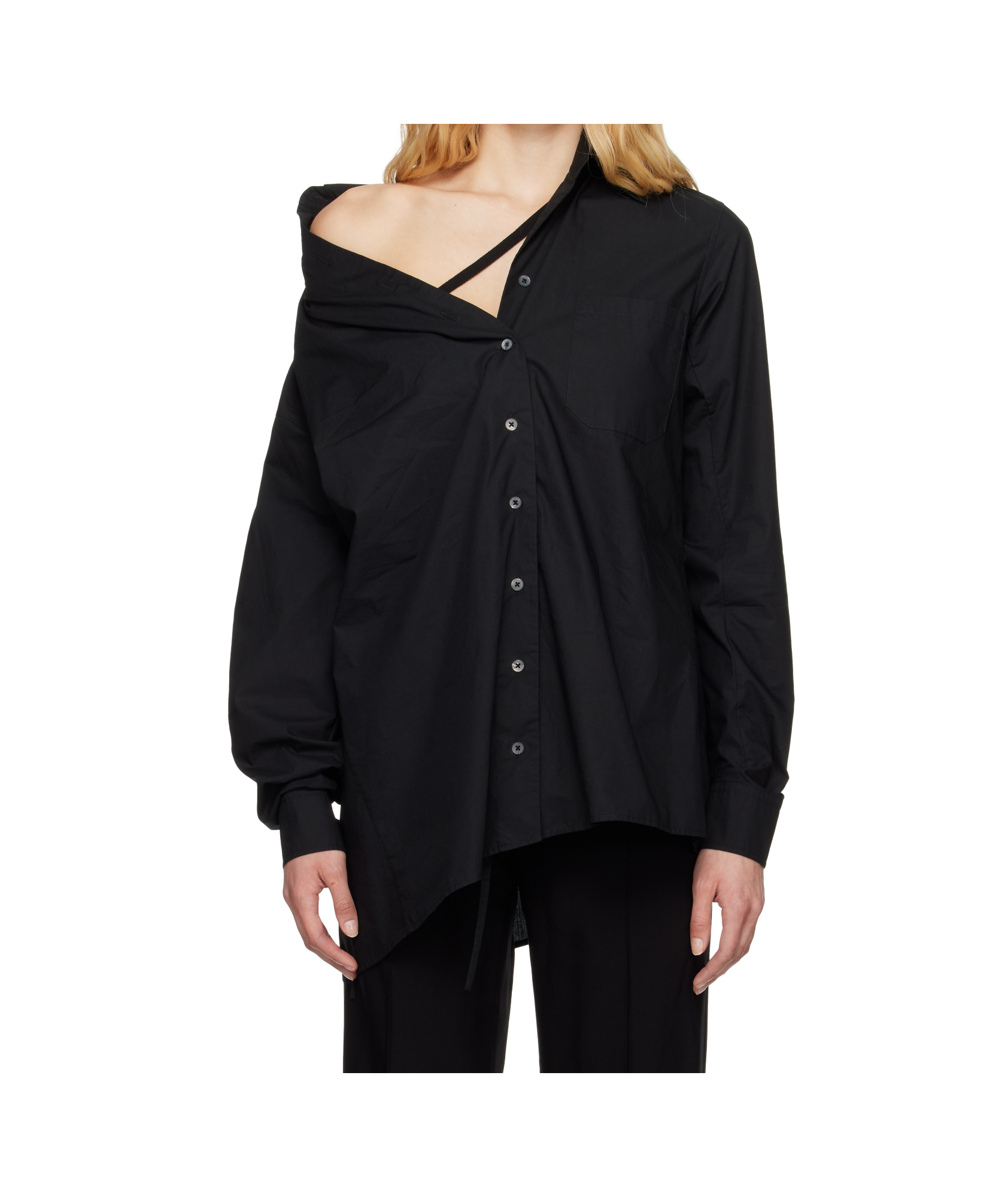 Ann Demeulemeester Black Daria Drop Shoulder Shirt In Black