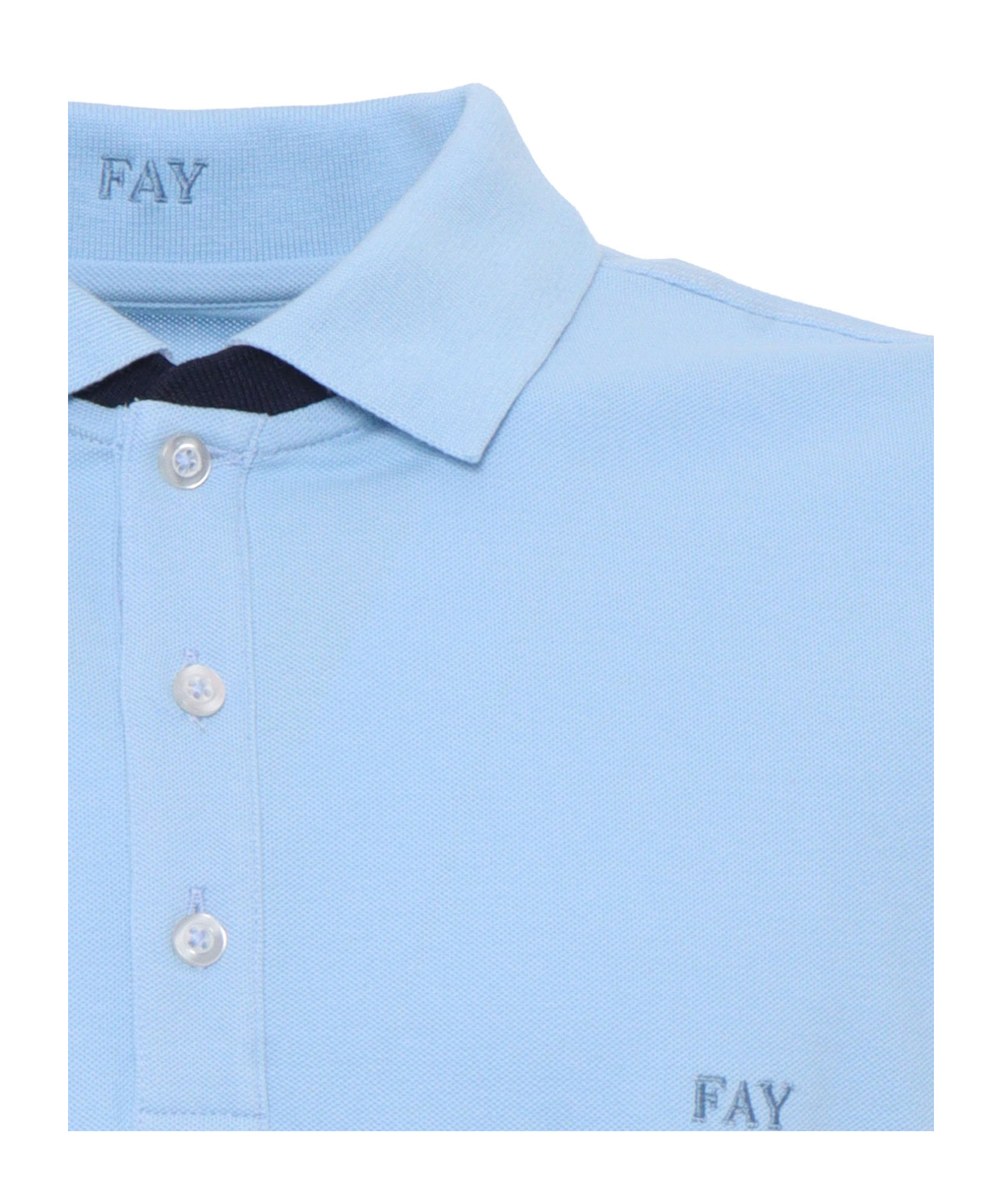 Fay Polo Db Collar Piquet In Blue