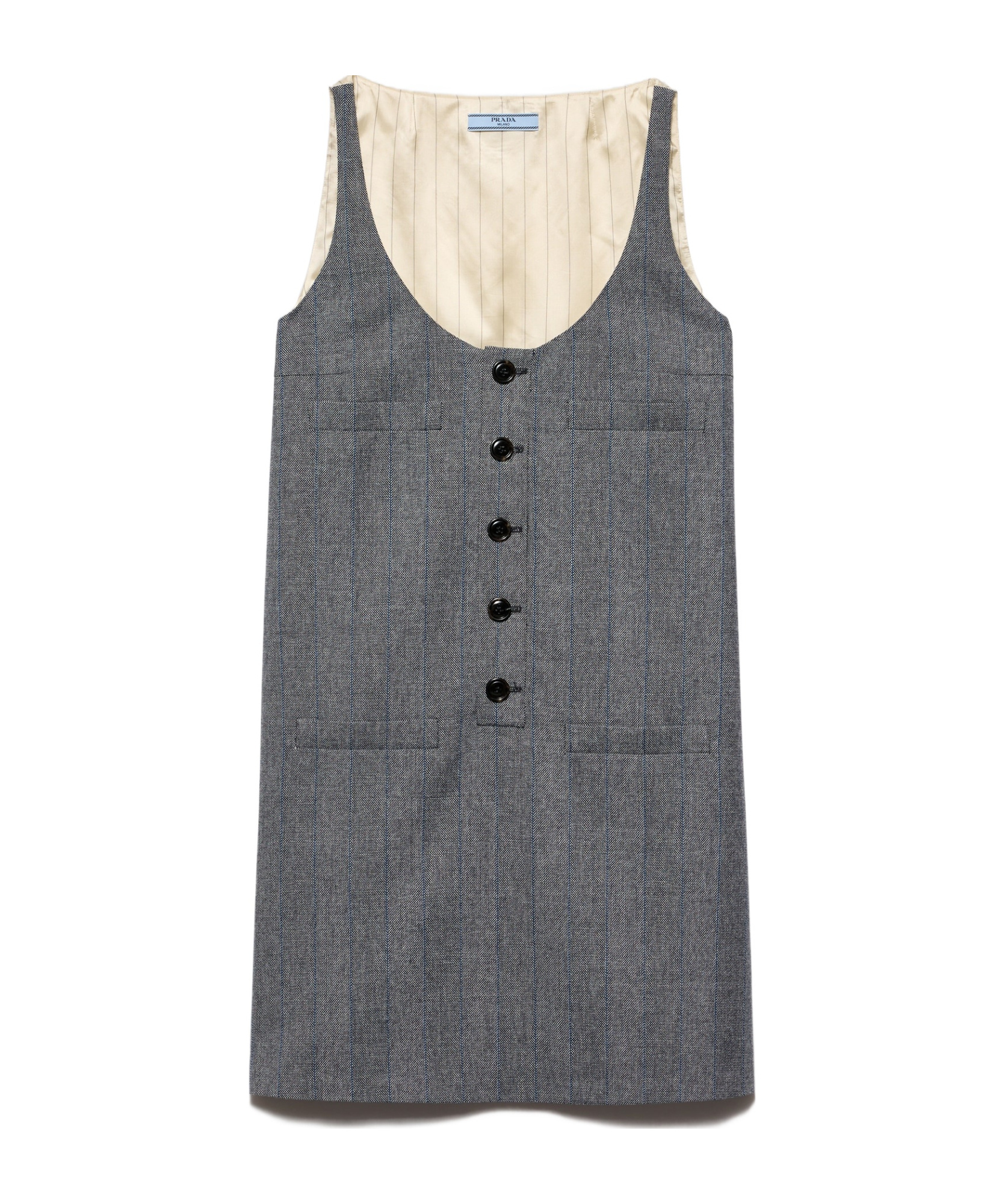 Prada Sleeveless Dress In Gray