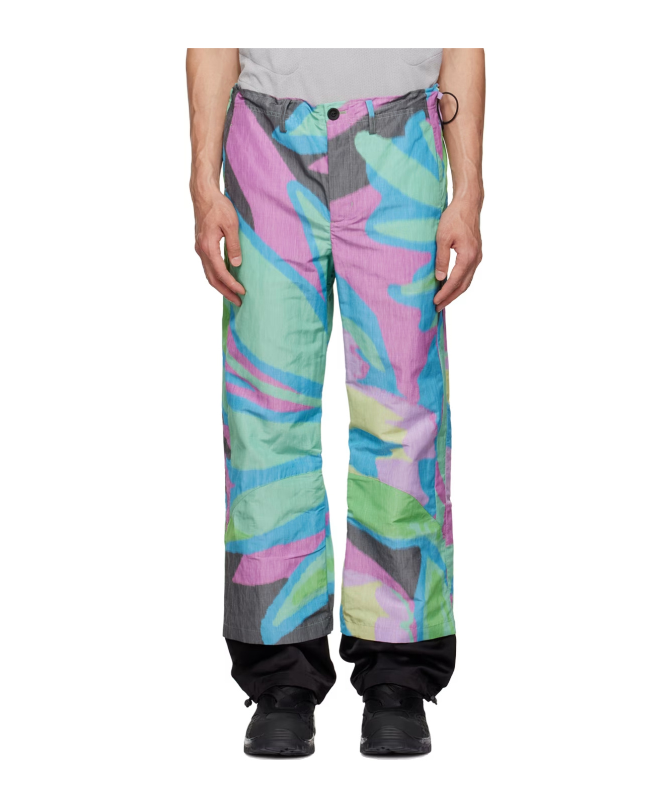 Kiko Kostadinov Green Elio Gaiter Trousers In Multi