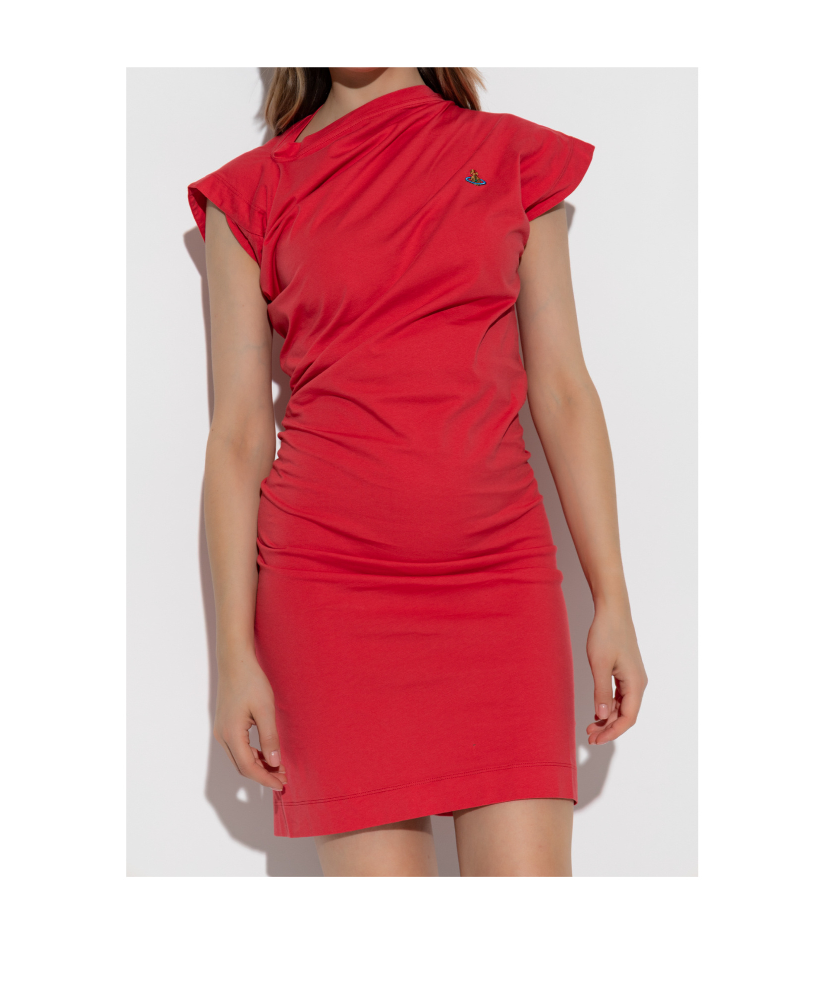Vivienne Westwood Orb-embroidered Asymmetric Mini Dress