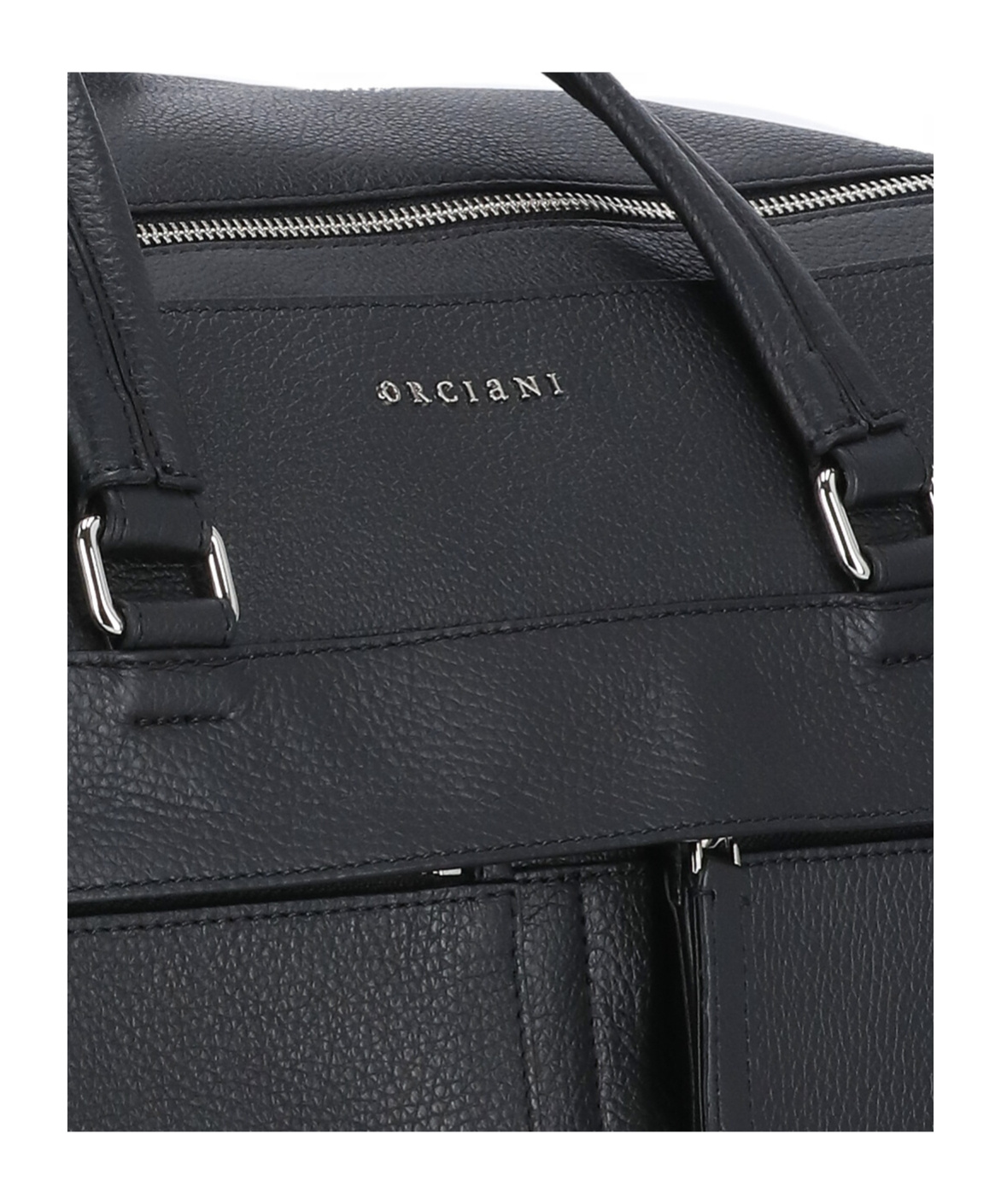 Orciani Borsone Micron In Pelle Tracolla In Black
