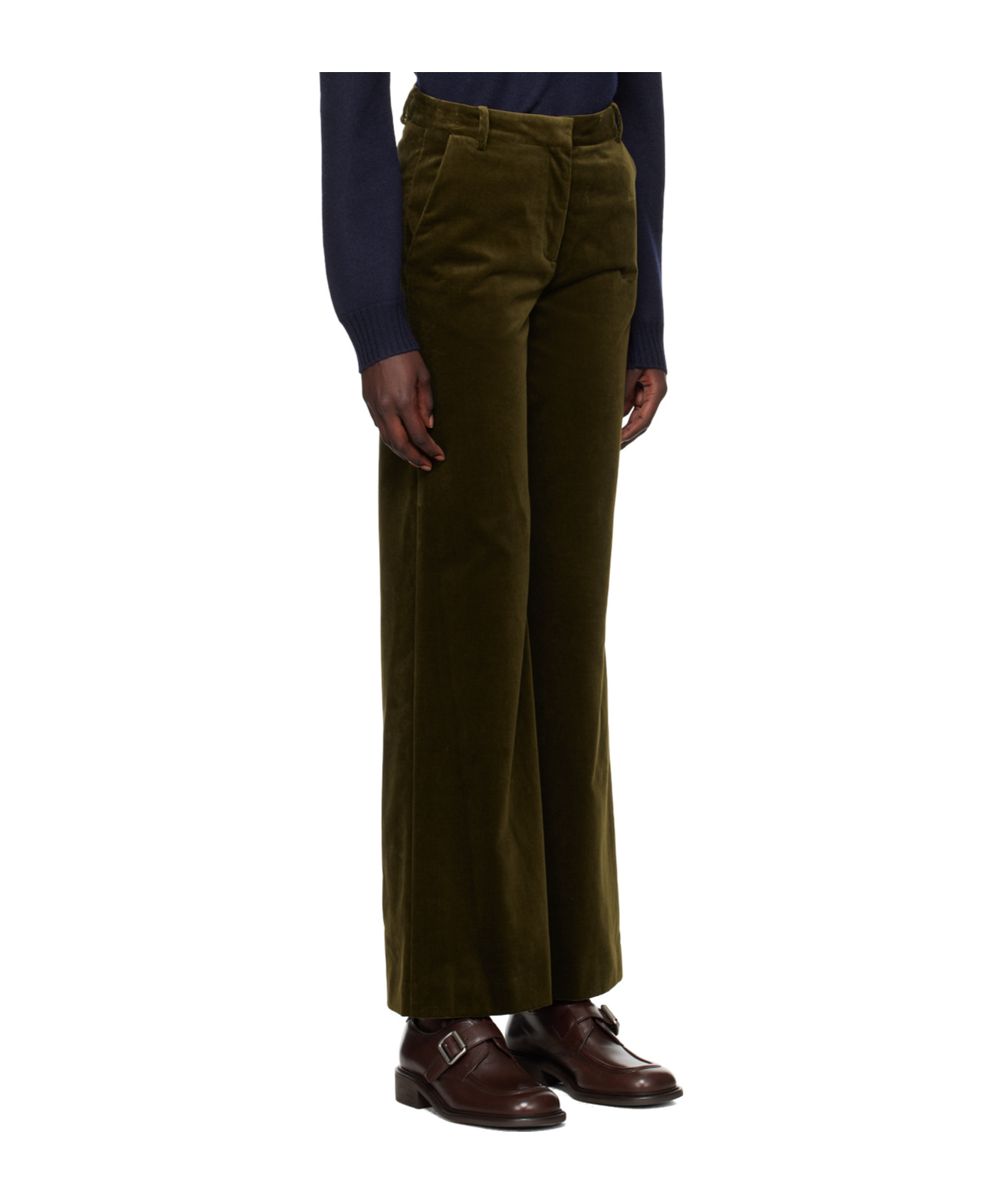 Apc Khaki Margaret Trousers In Black
