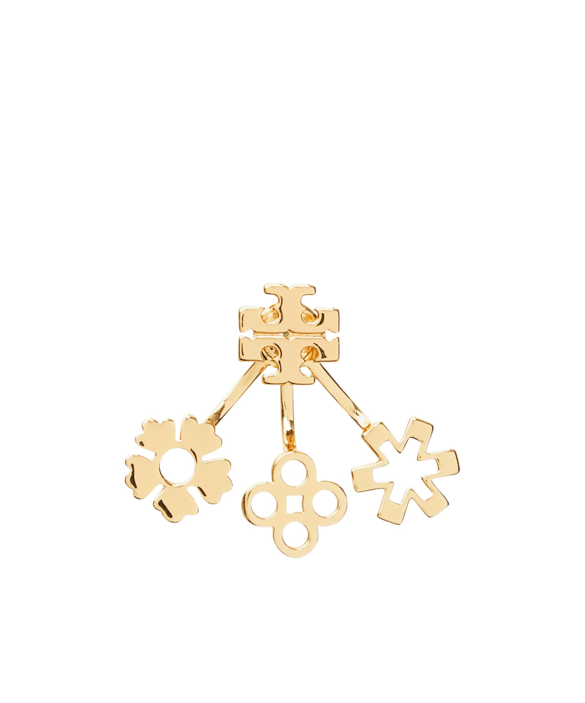 Tory Burch Kira Four-leaf Clover Earrings In Yellow