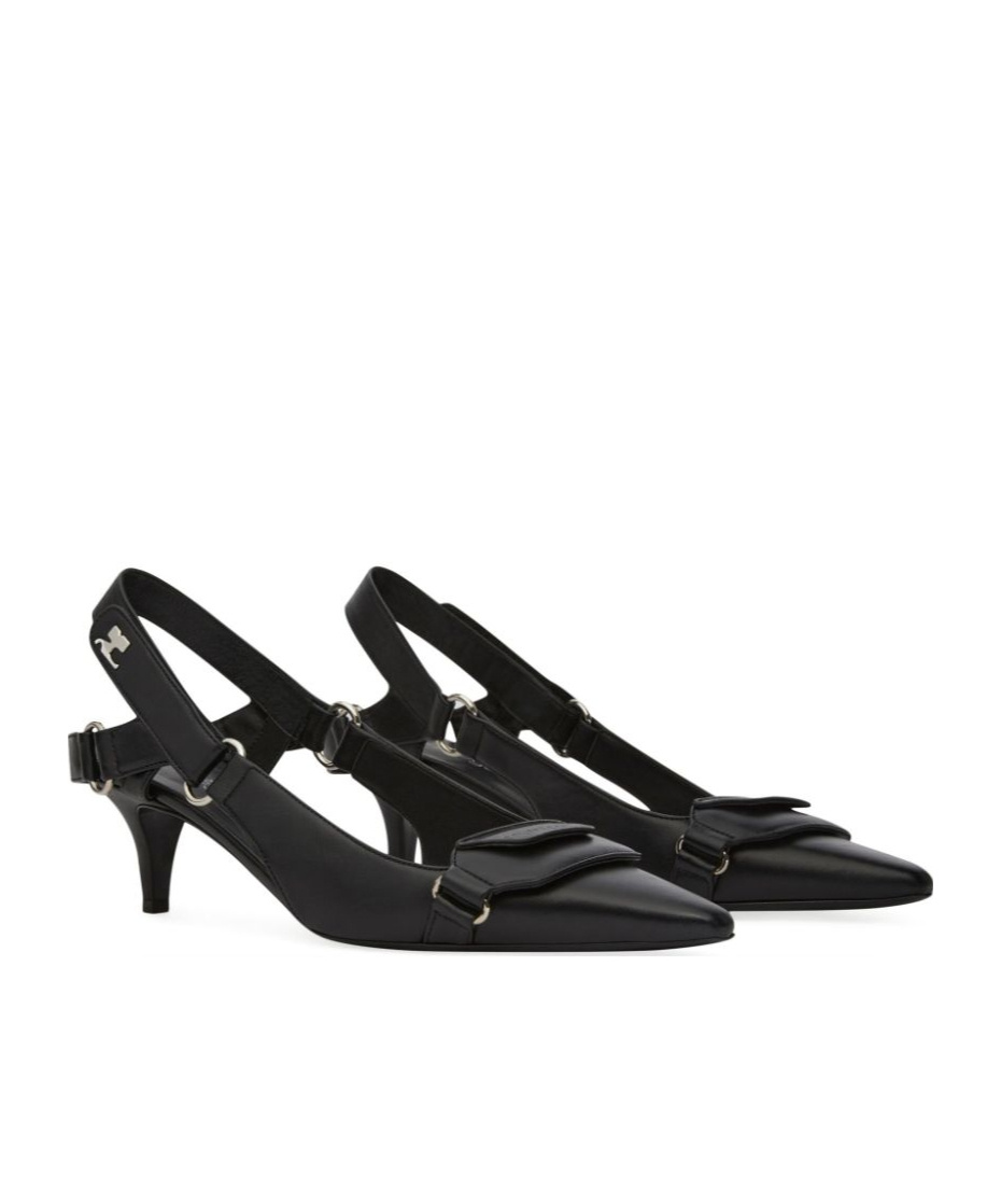 Courrèges Racer Pointed-toe Slingback Pumps In Black