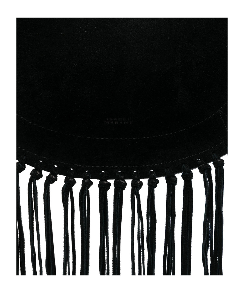 Isabel Marant Soft Fringe Zip Crossbody Bag In Black