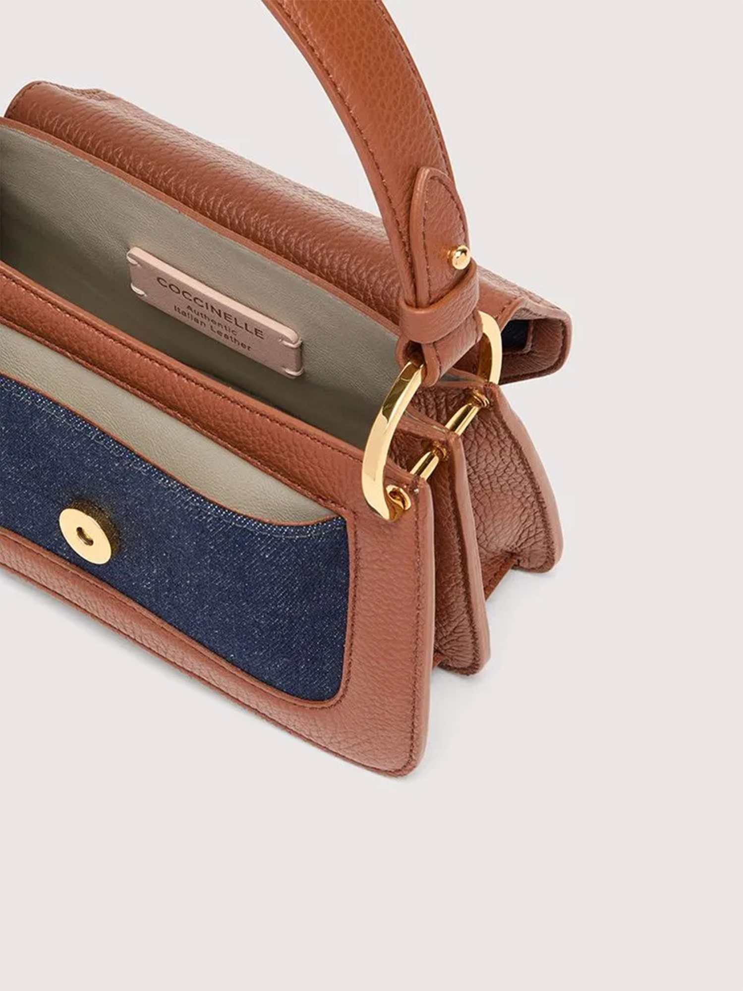Coccinelle Mini C-me Denin Cross Body Bag In Blue