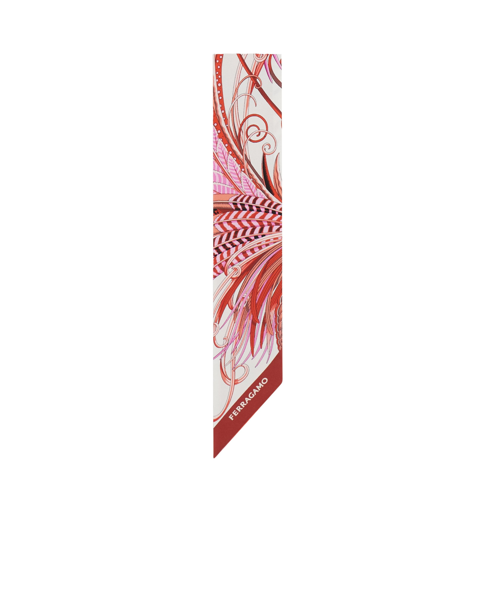 Ferragamo Printed Mini Silk Scarf In Red