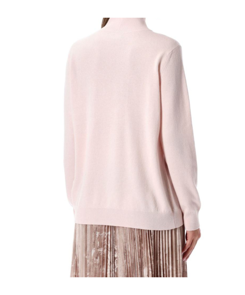 Fabiana Filippi Long Sleeve Mock Neck Knit Sweater In Pink