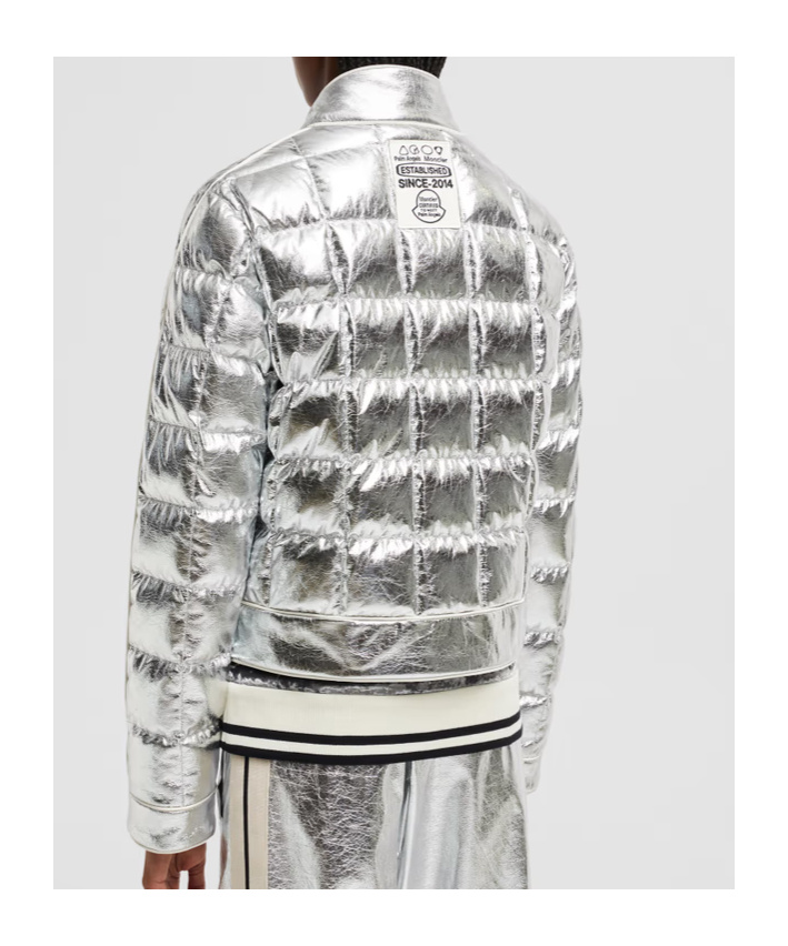 MONCLER MONCLER X PALM ANGELS LOGO PATCH DOWN JACKET