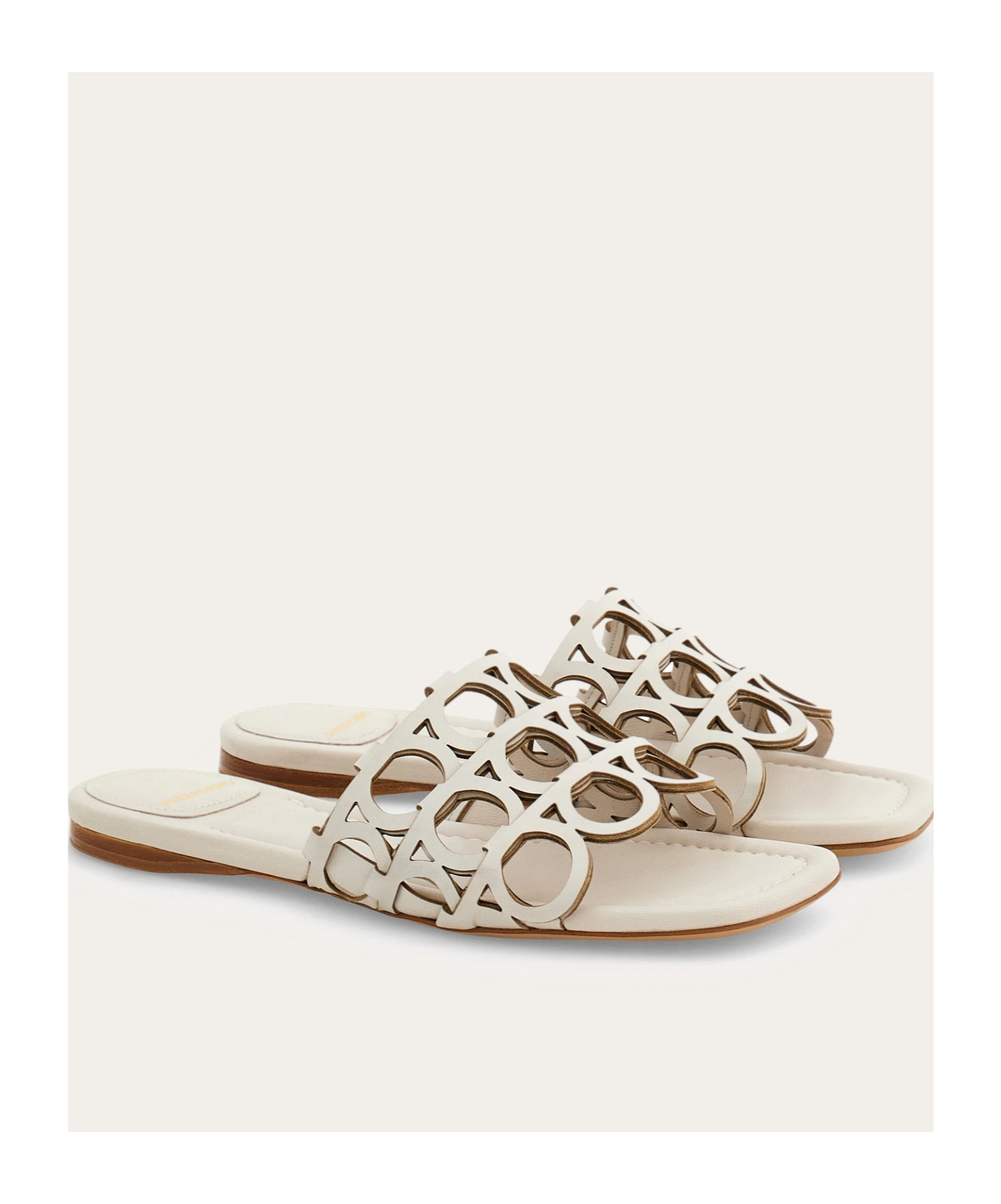 Ferragamo Hollow Sandals In Neutral