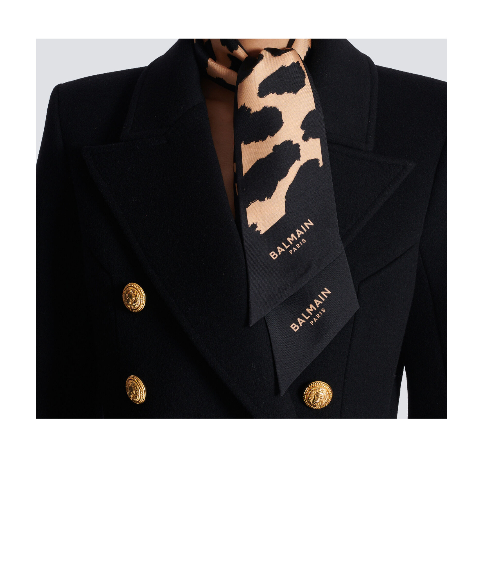 Balmain Leopard Print Silk Bandana