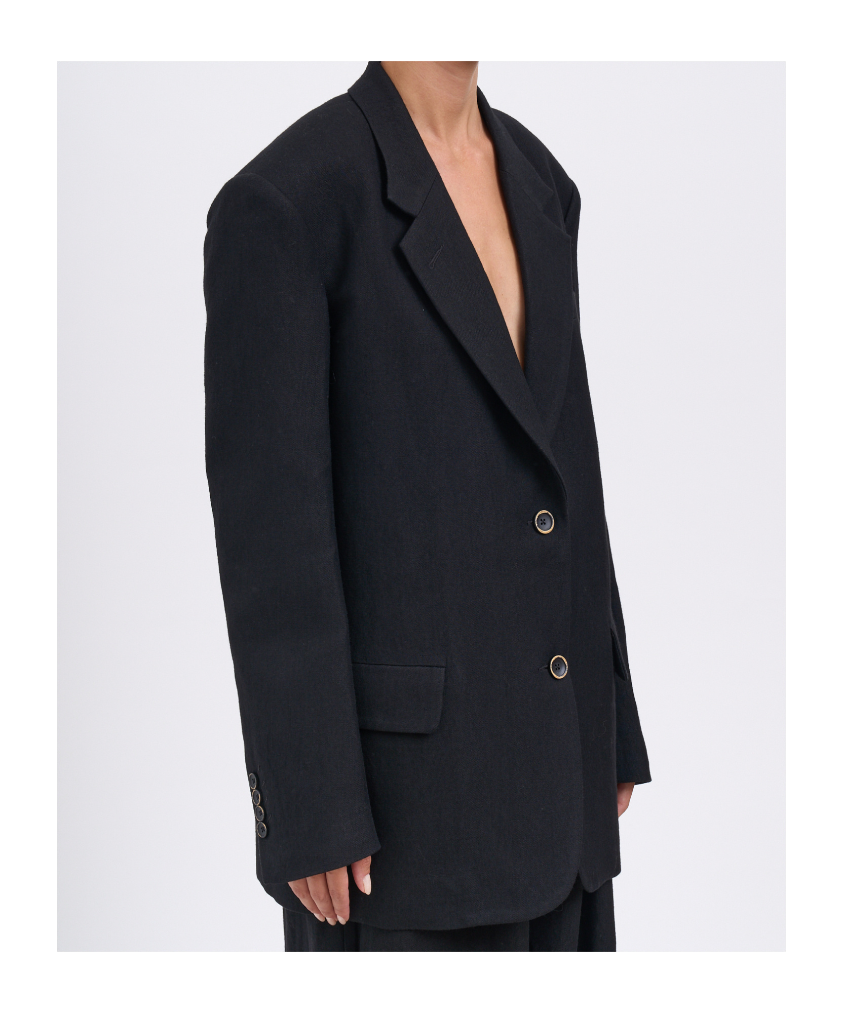 Uma Wang Long-sleeved Suit Jacket In Black