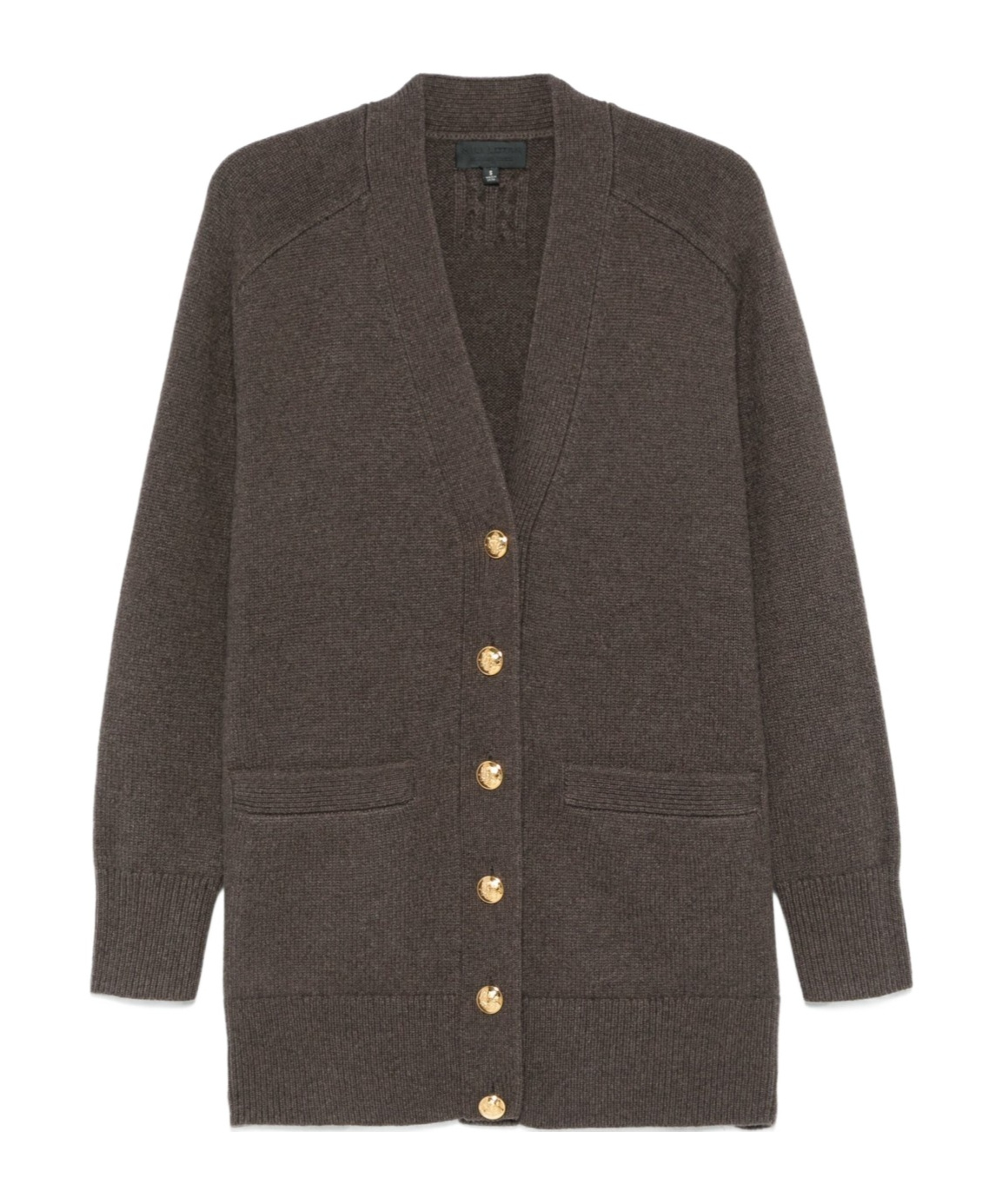Shop Nili Lotan Long-sleeved Knitted Cardigan In Black