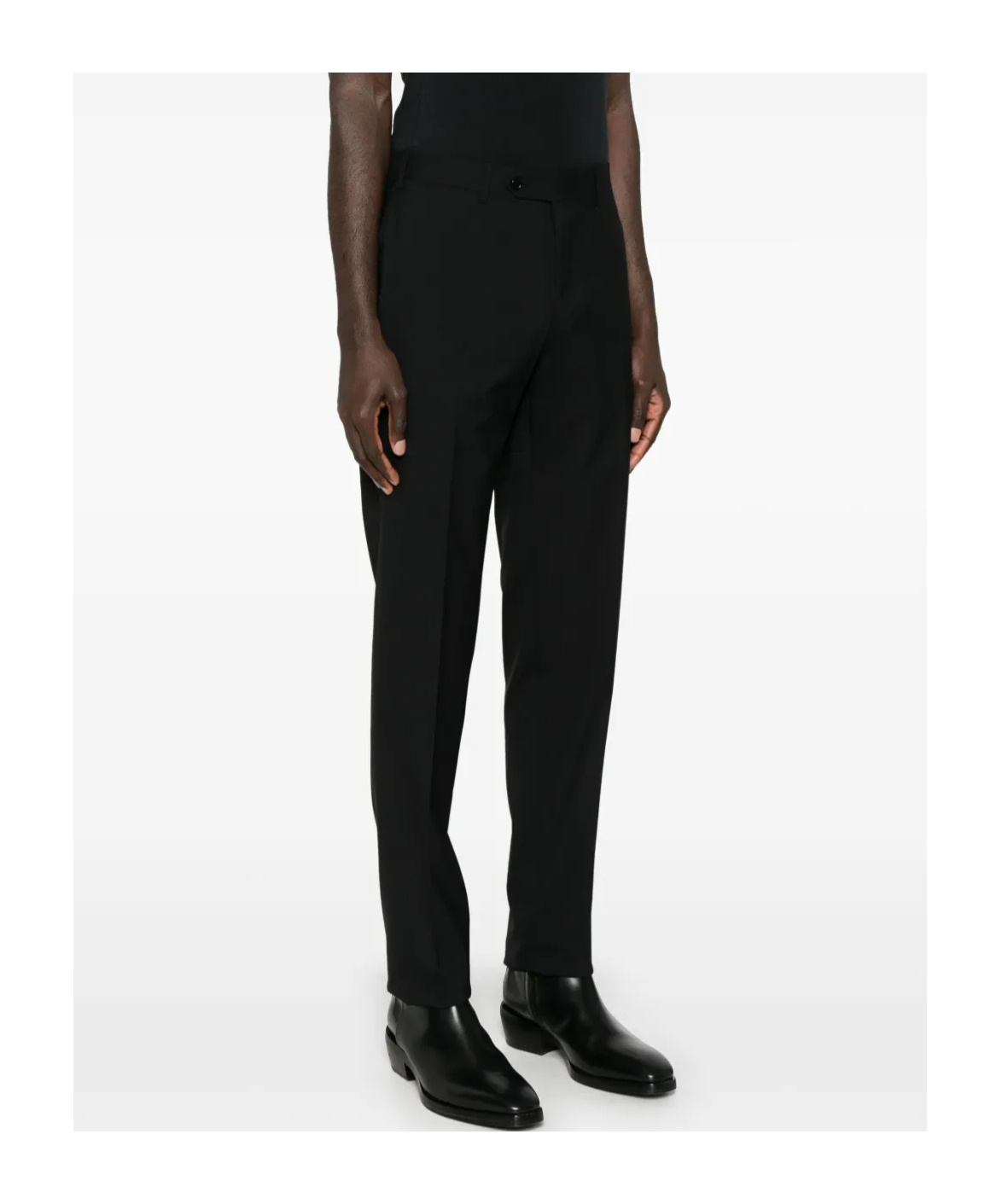 Canali Belt-loop Casual Pants In Black
