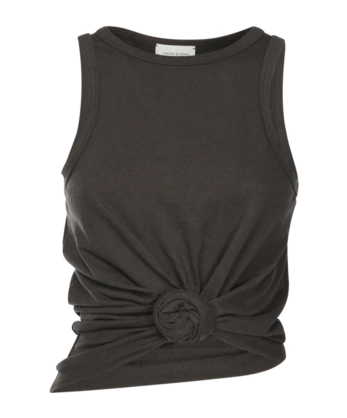 Magda Butrym Knotted Cotton And Silk Camisole In Gray