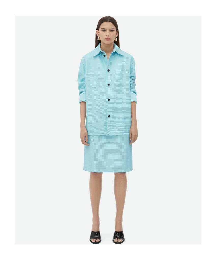 BOTTEGA VENETA MINI INTRECCIATO LEATHER SHIRT