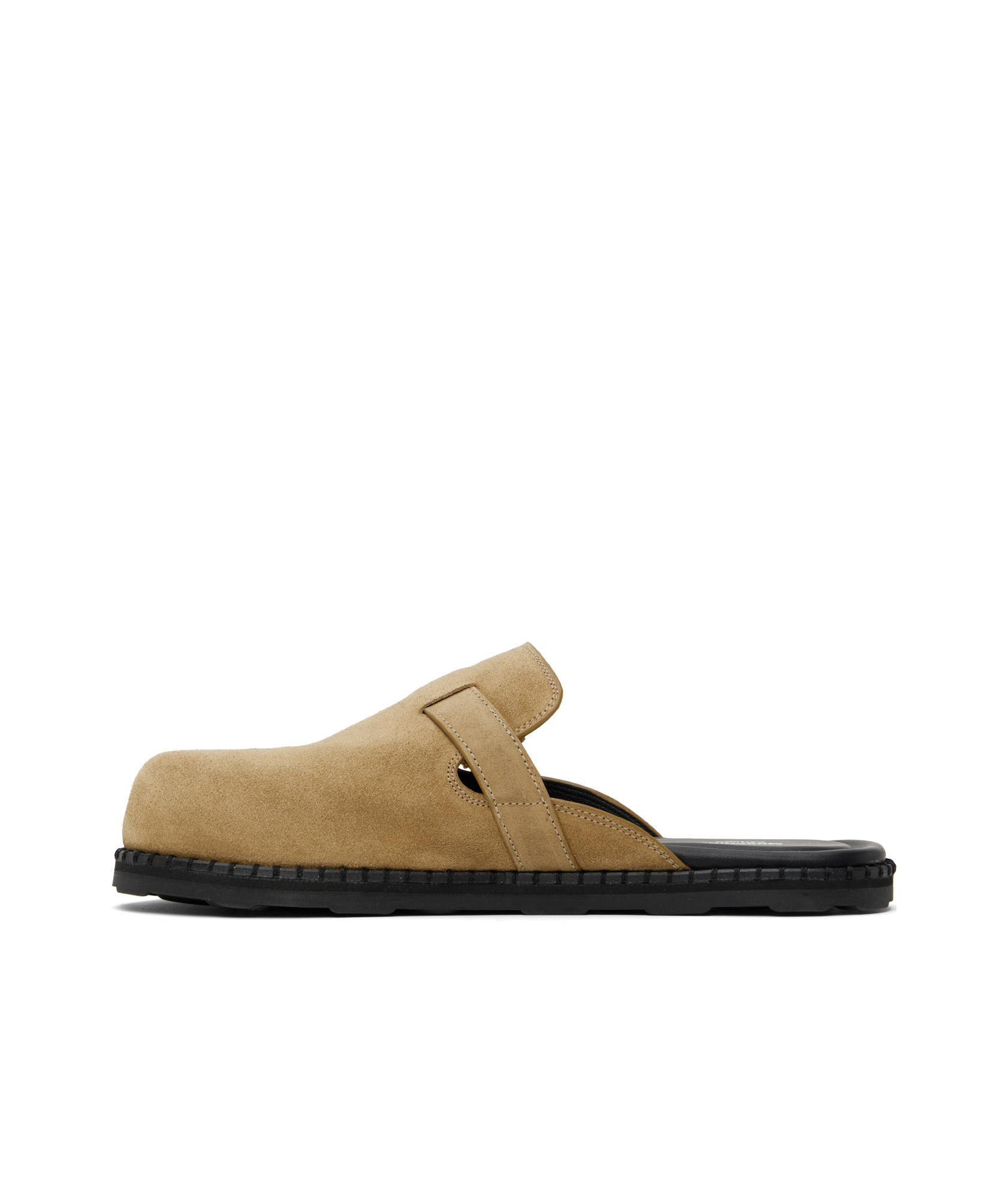 Moschino Suede Sabot With Strap In Brown