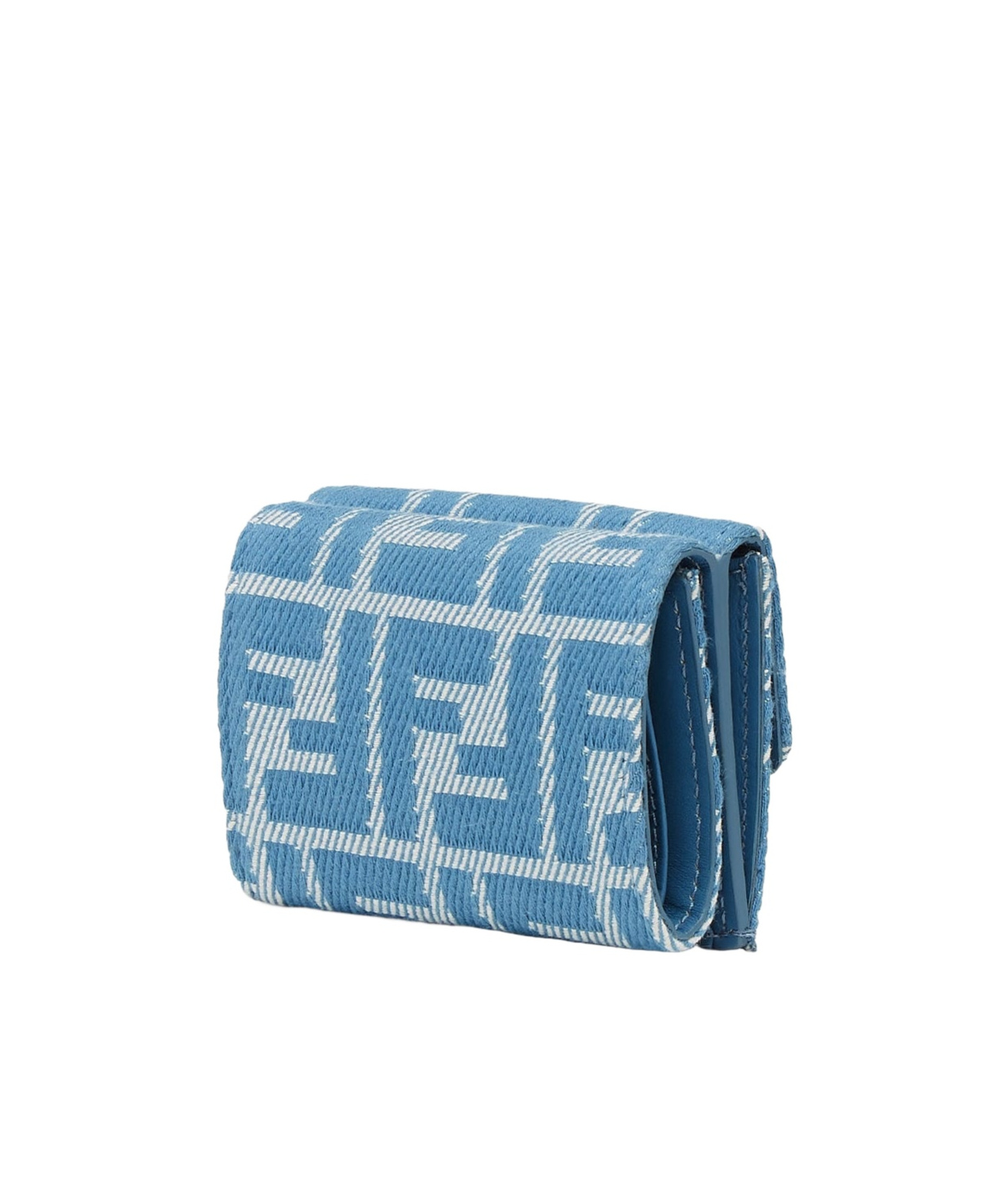 Fendi Micro Trifold Baguette Wallets And Card Holders Light Blue In Blue