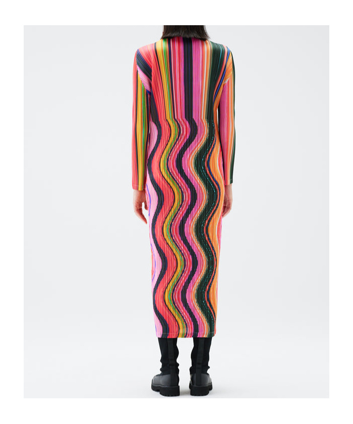 Issey Miyake Pleated Mid-length Dress In Red