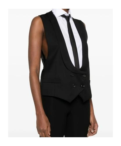 Moschino Scoop-neck Waistcoat In Black