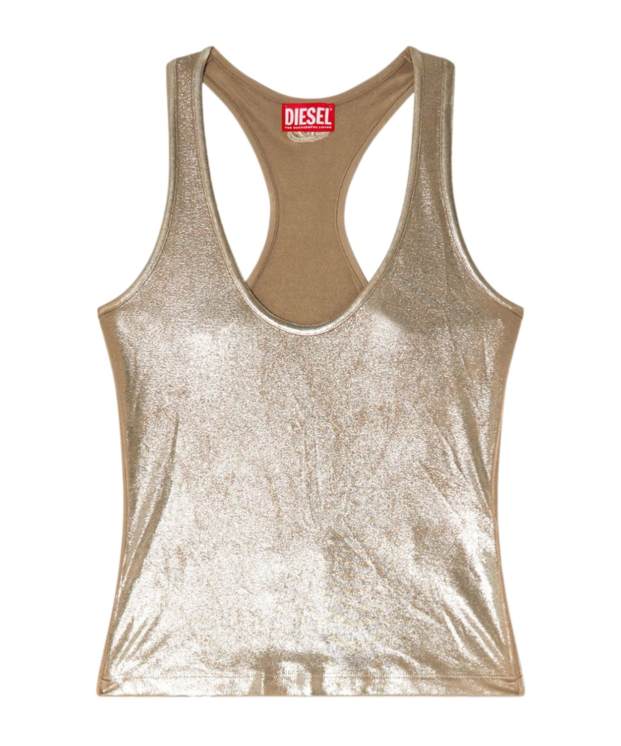 Diesel Vestido Midi - Dorado In Nude