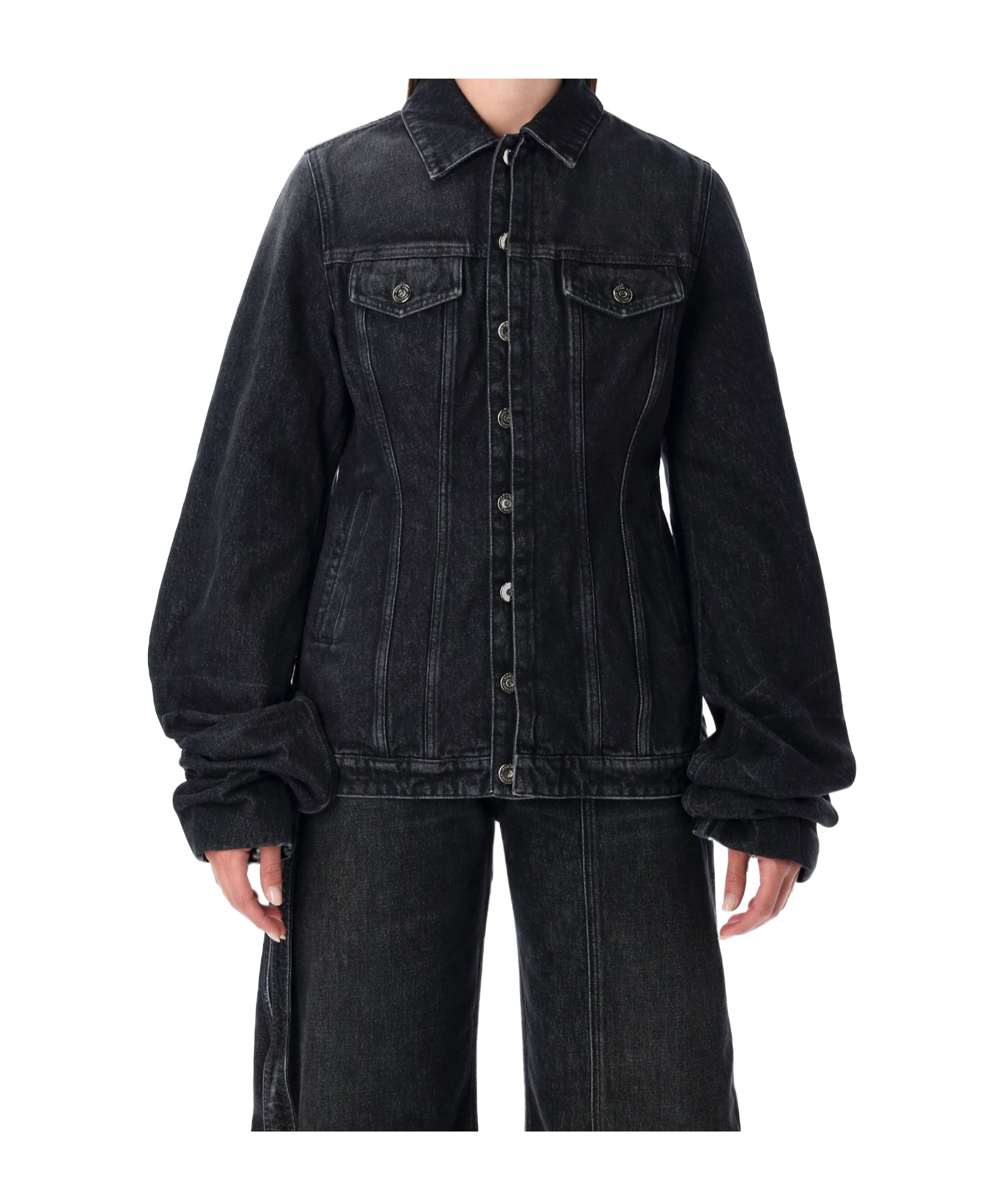 Jean Paul Gaultier Tailored Denim Outerwear Chest Pockets In Black