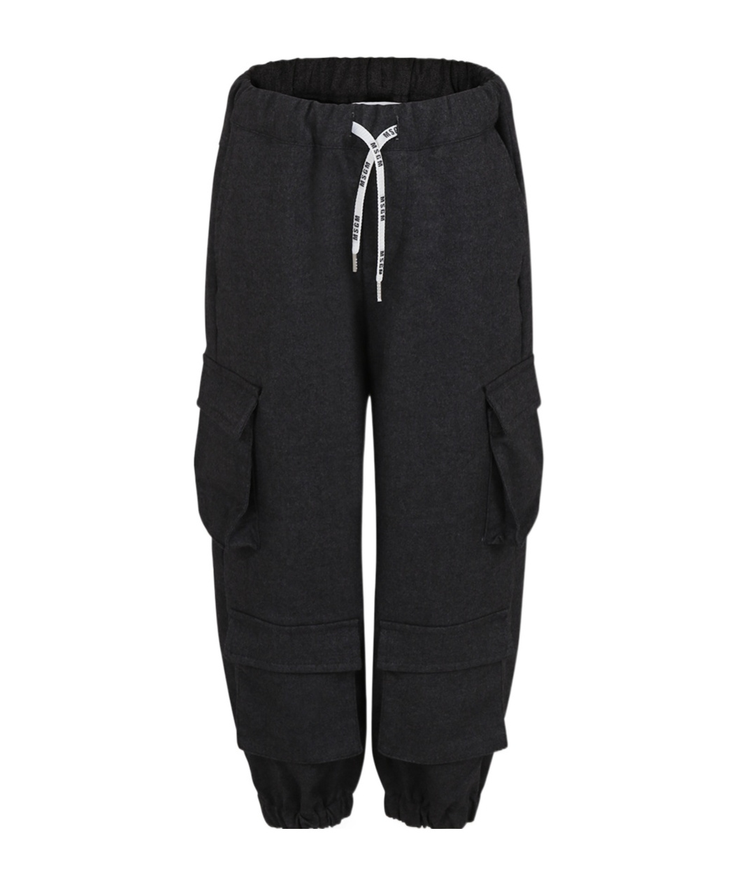 Msgm Tapered Cargo Pants In Black