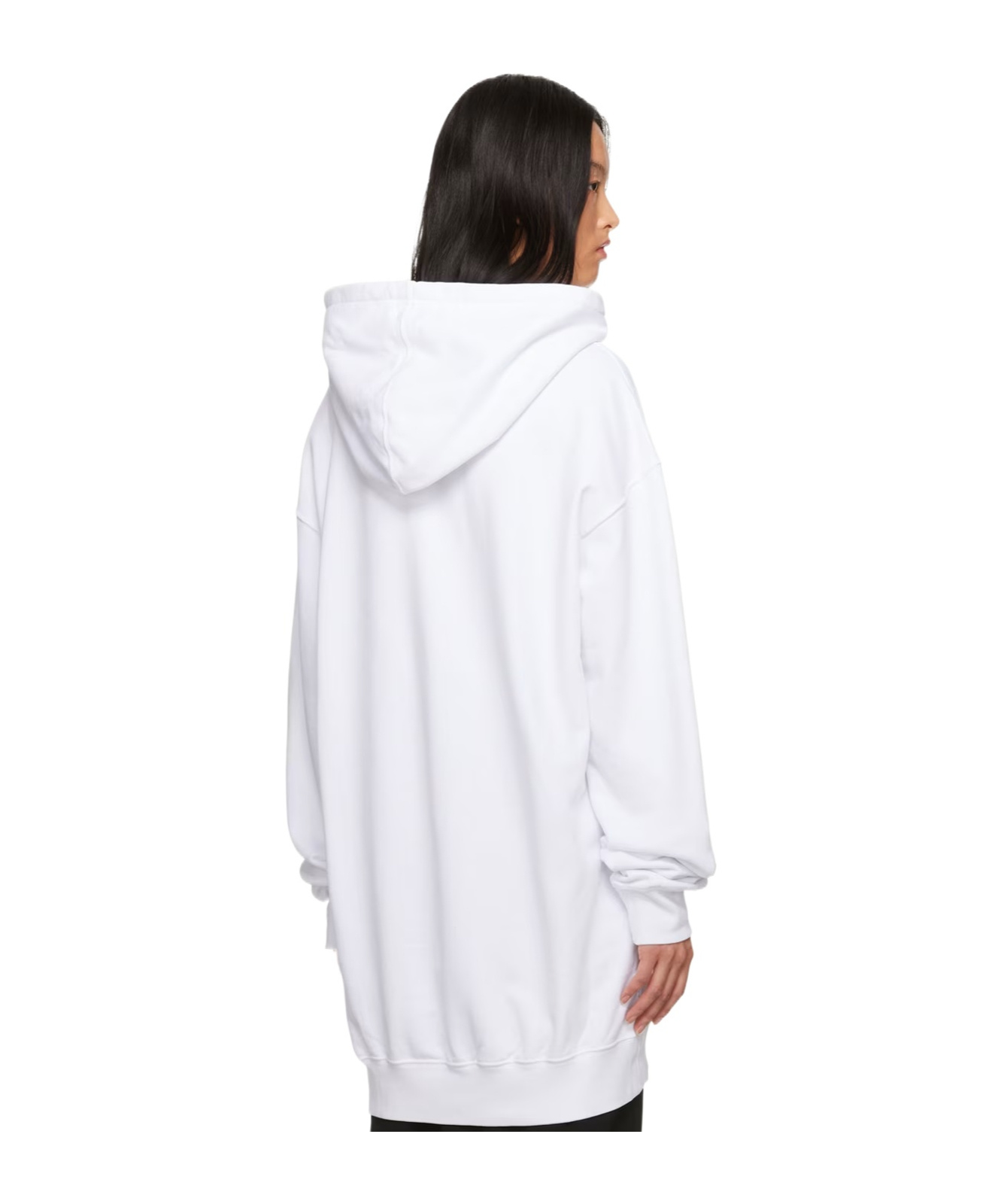Ann Demeulemeester Hooded Long-sleeved Sweater In White