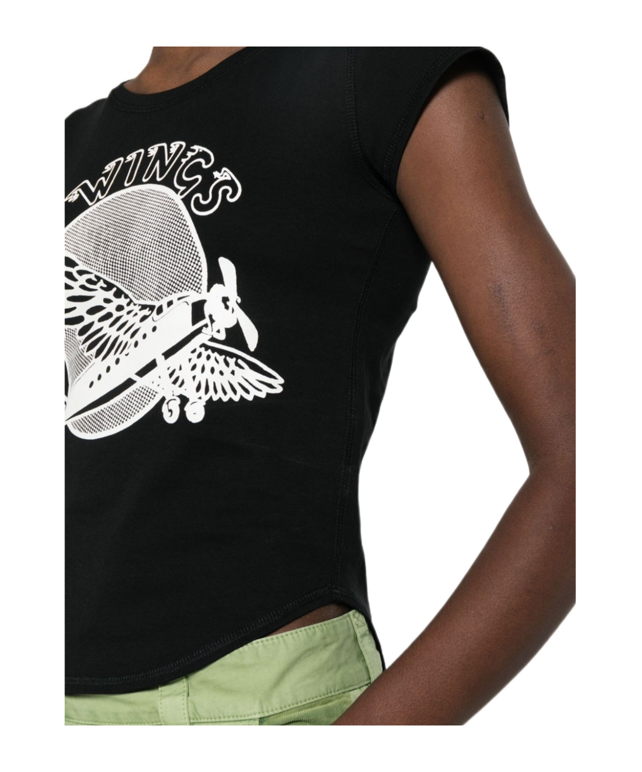 Stella Mccartney Black Graphic-print Cotton T-shirt In Black