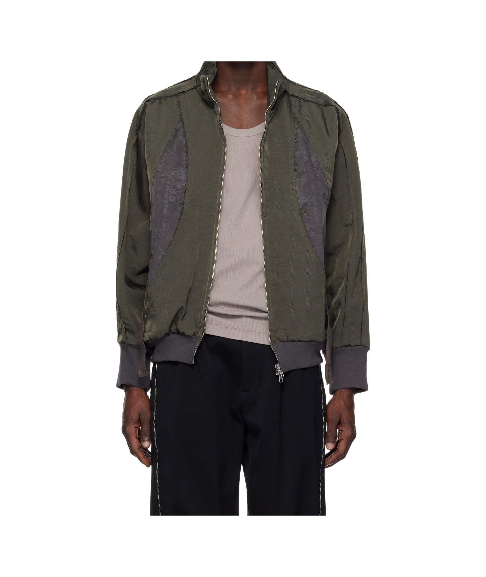 Song For The Mute Zippered Long Sleeve Casual Jacket In Gray
