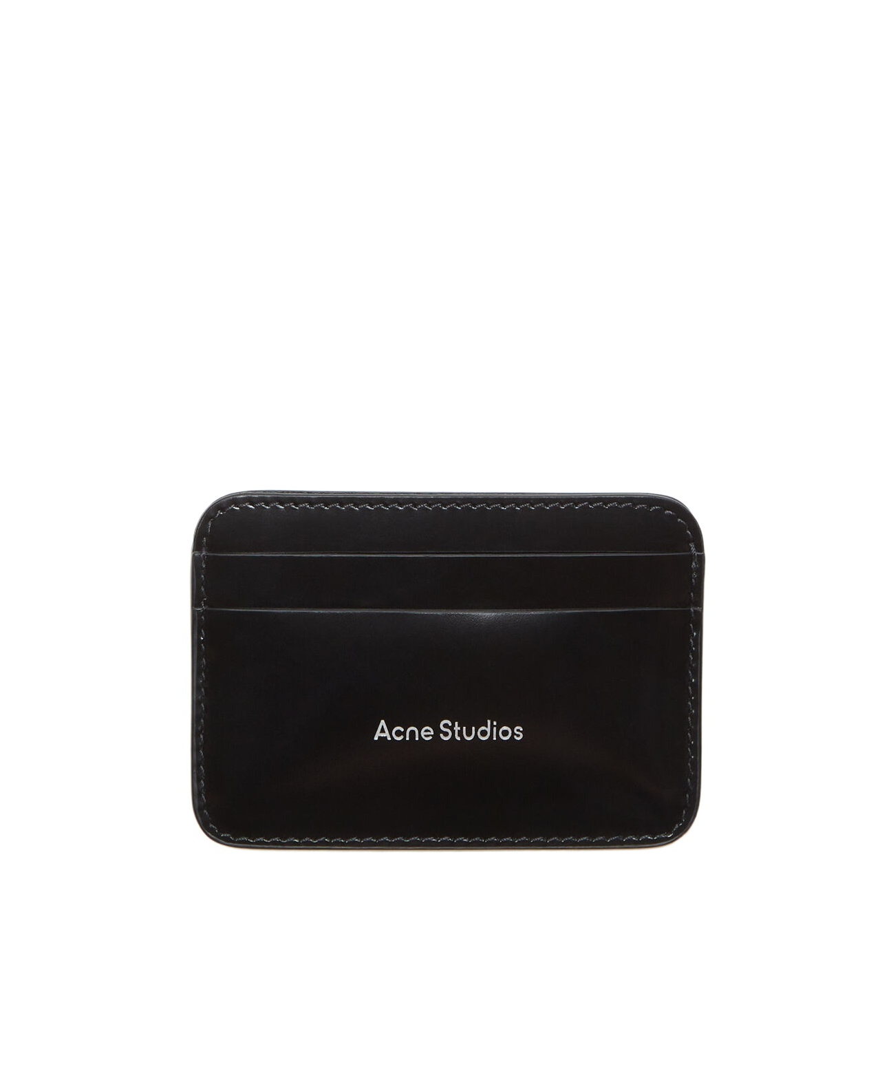 Acne Studios Aroundy Leather Card Holder In Black