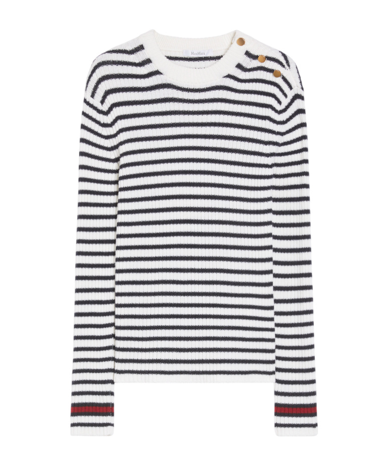 Max Mara Long-sleeved Wool Sweater In White