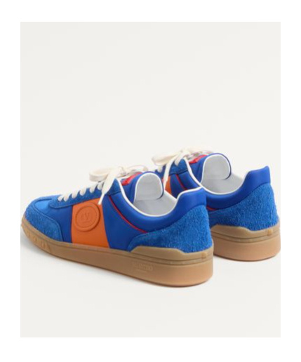 Valentino Multicolor Split Leather And Leather Upvillage Sneakers In Blue