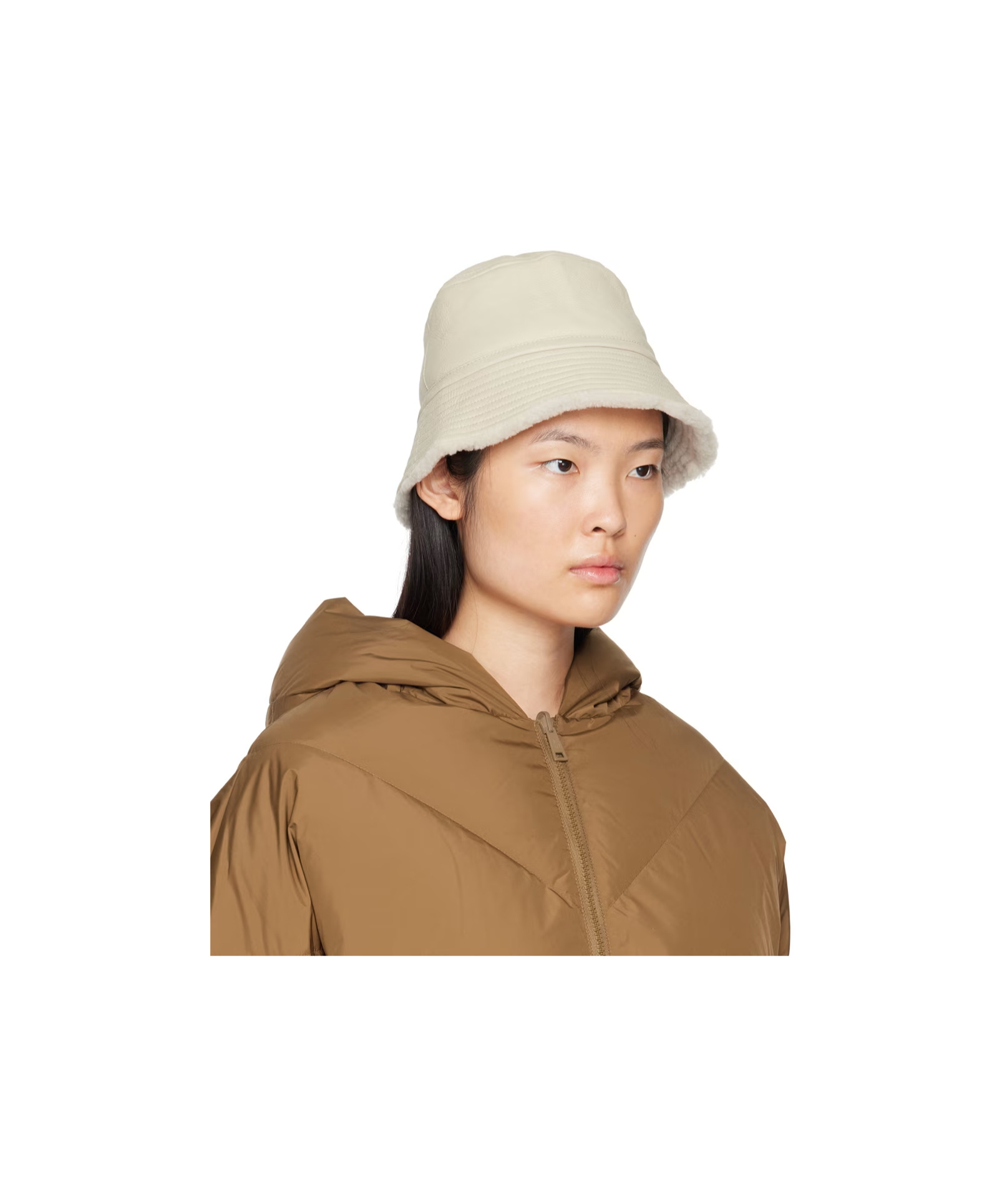 Yves Salomon Curly Double-faced Fisherman's Hat In Brown