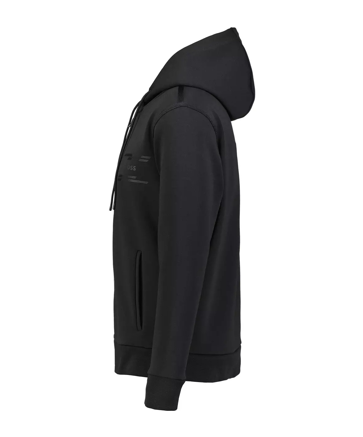 Hugo Boss Long Sleeve Hooded Jacket In Black