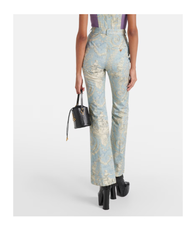 Vivienne Westwood Ray Printed High-rise Flared Pants In Brown