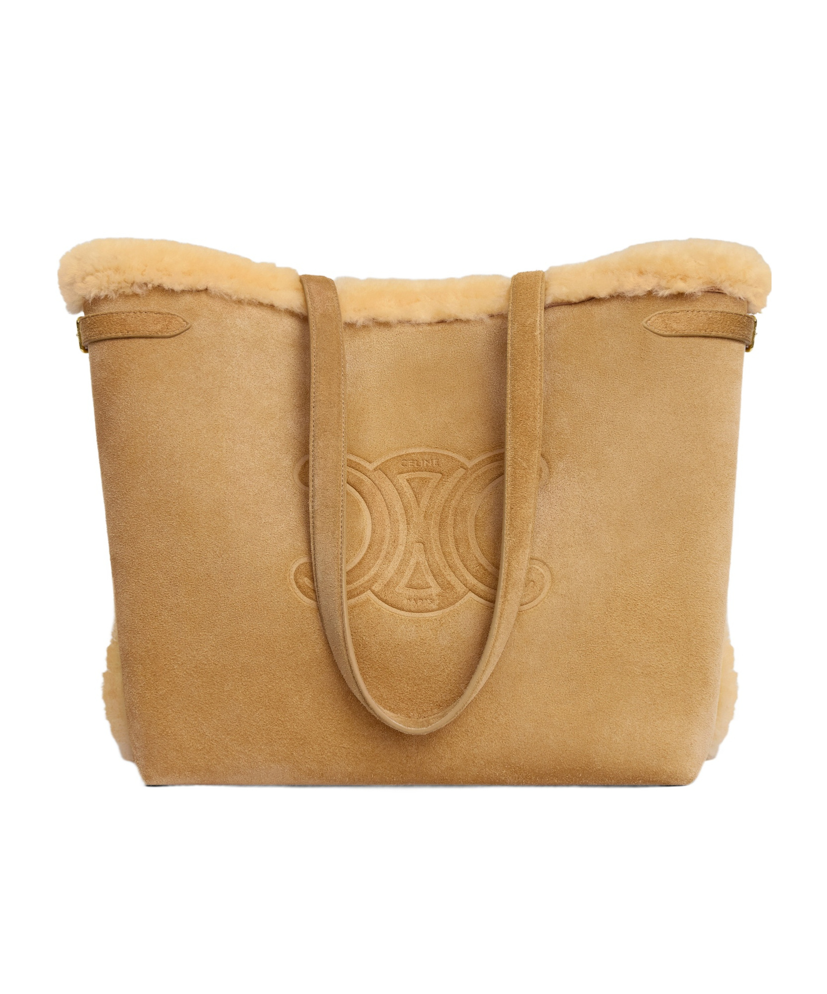 Celine Logo Shoulder Bag In Natural