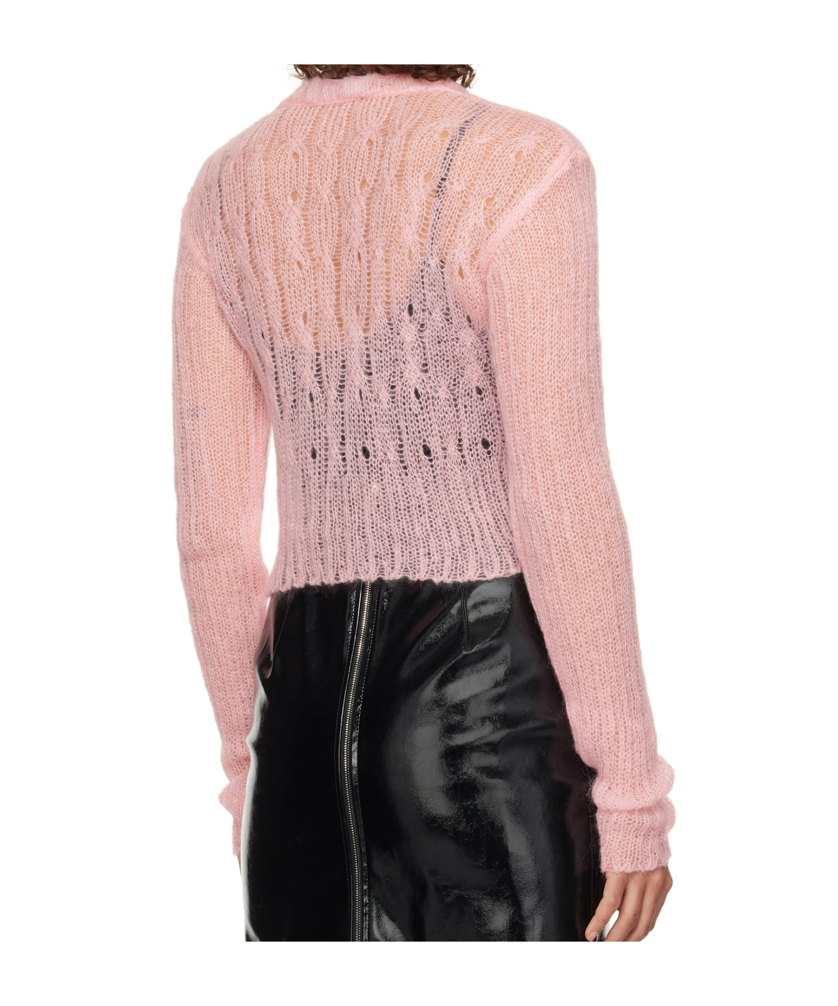 Msgm Long Sleeve Knitted Cardigan In Pink