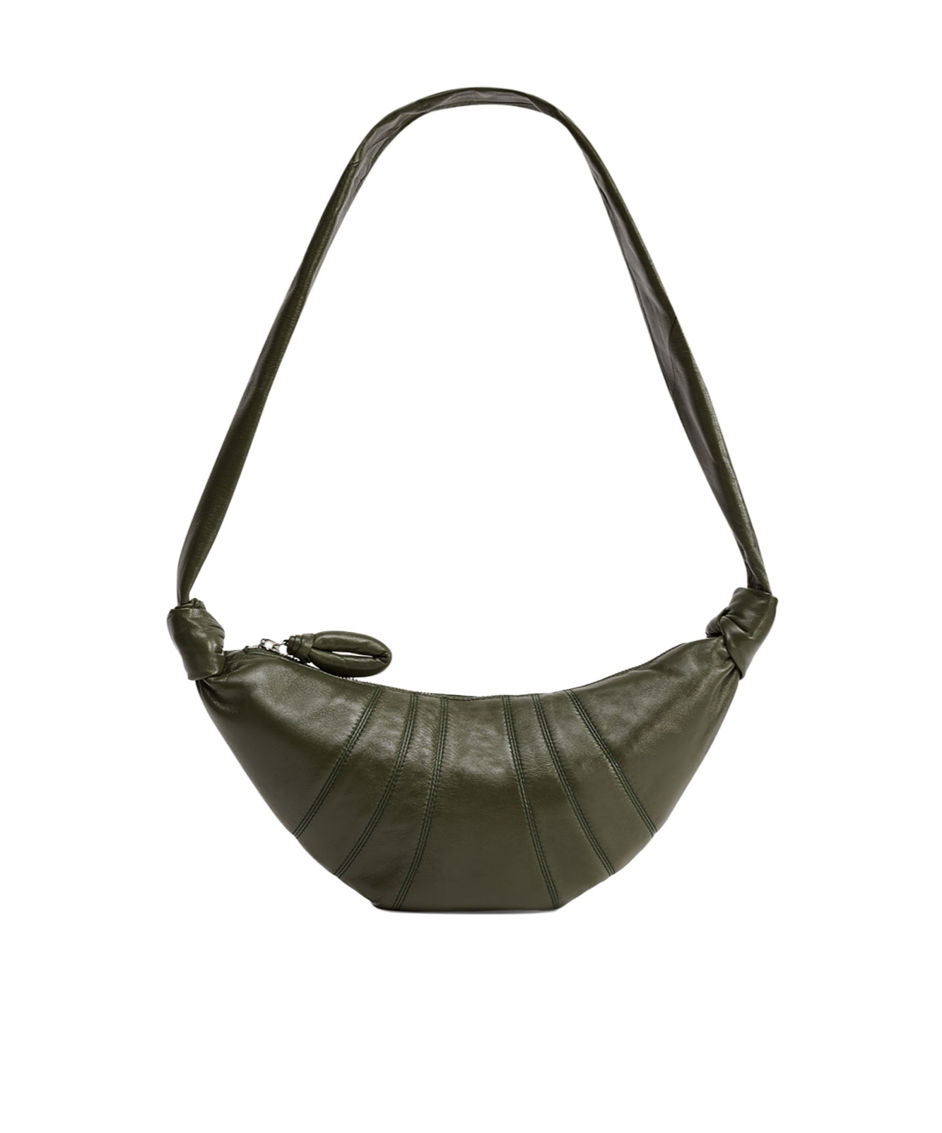 Lemaire Croissant Small Smooth Leather Bag In Green