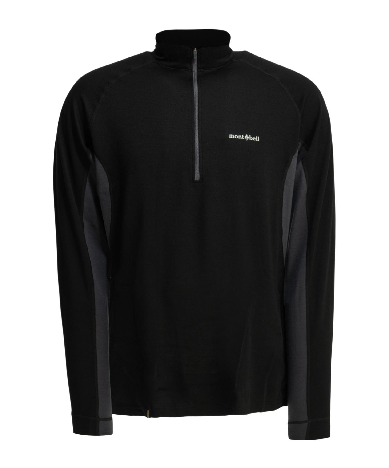 Montbell Plus Action Merino Wool Zip-up Sweater In Black