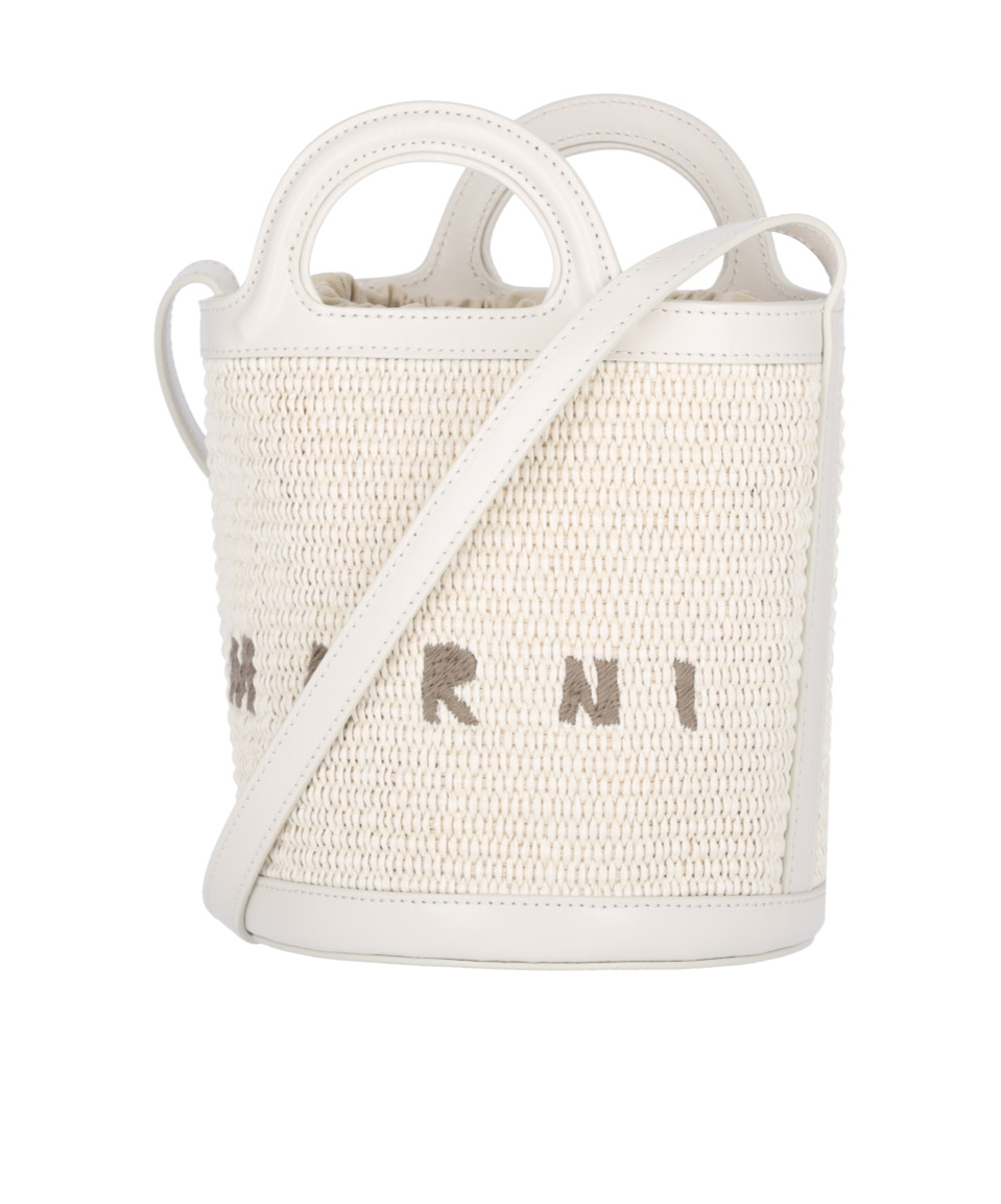 Marni Tropicalia Small Bucket Bag In White
