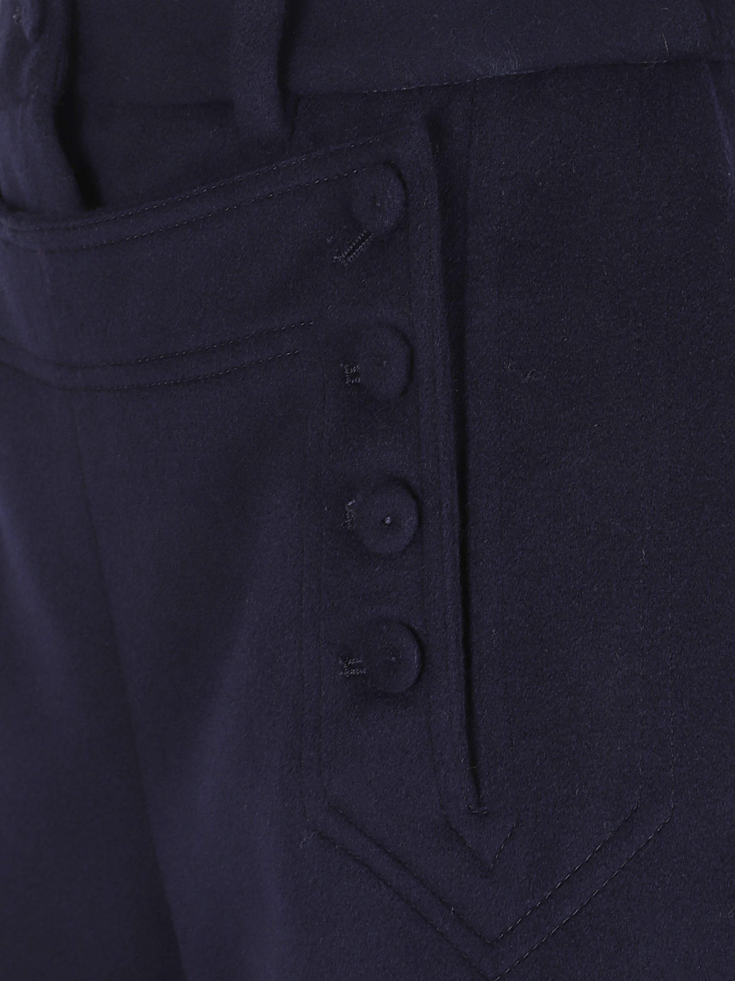 Ermanno Scervino High Waist Wide Leg Trousers With Button Detail In Blue